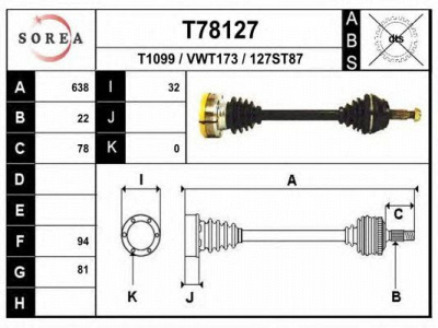 EAI t78127 -  Приводной вал