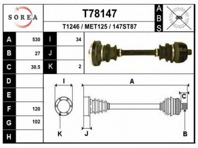 EAI t78147 -  Приводной вал