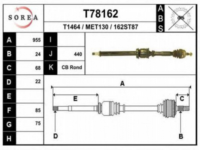 EAI t78162 -  Приводной вал