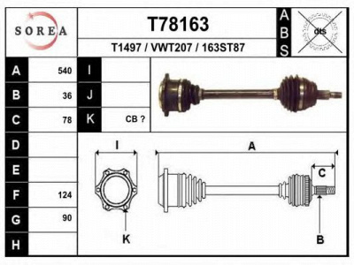 EAI t78163 -  Приводной вал