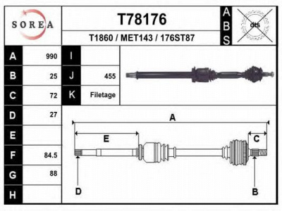 EAI t78176 -  Приводной вал