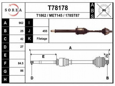 EAI t78178 -  Приводной вал