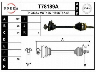 EAI t78189a -  Приводной вал