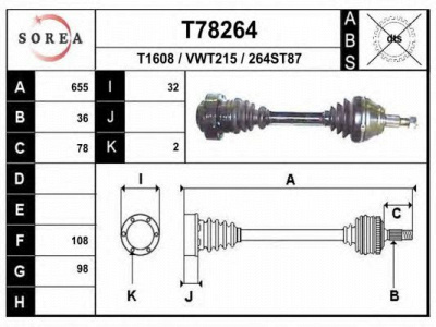 EAI t78264 -  Приводной вал