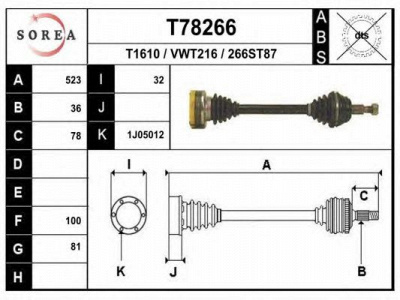 EAI t78266 -  Приводной вал
