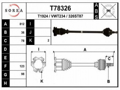 EAI t78326 -  Приводной вал