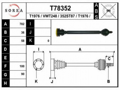EAI t78352 -  Приводной вал
