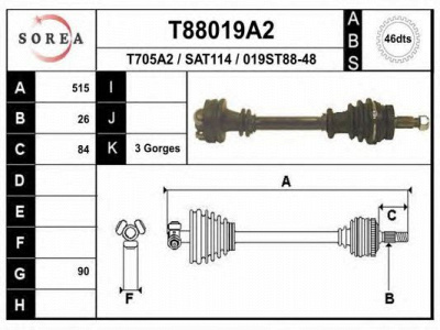 EAI t88019a2 -  Приводной вал