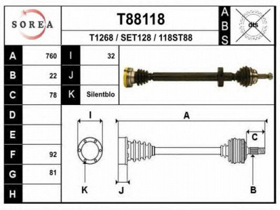EAI t88118 -  Приводной вал