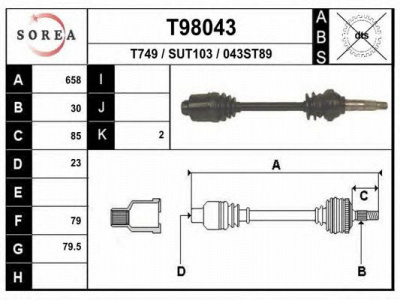 EAI t98043 -  Приводной вал