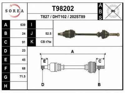 EAI t98202 -  Приводной вал