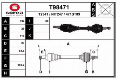 EAI t98471 -  Приводной вал