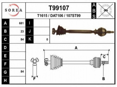 EAI t99107 -  Приводной вал