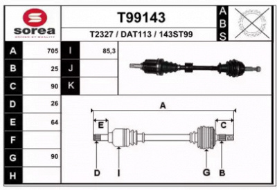 EAI t99143 -  Приводной вал