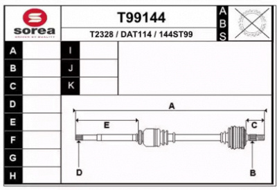 EAI t99144 -  Приводной вал