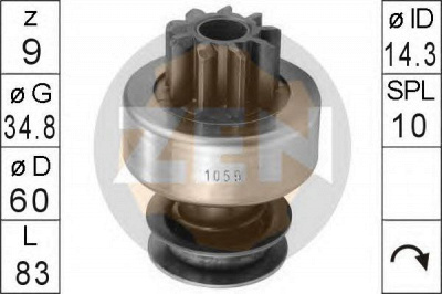 ERA 225500 -  Привод с механизмом свободного хода, стартер