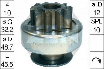 ERA 225686 -  Привод с механизмом свободного хода, стартер