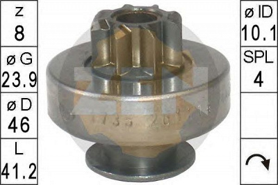 ERA 225775 -  Привод с механизмом свободного хода, стартер