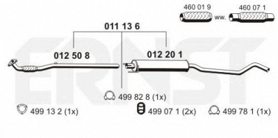 ERNST 011136 -  Средний глушитель выхлопных газов