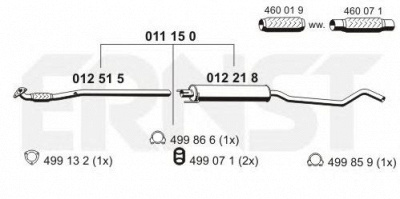 ERNST 011150 -  Средний глушитель выхлопных газов