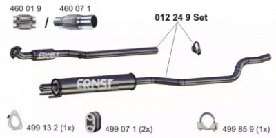 ERNST 012249 -  Средний глушитель выхлопных газов