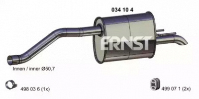 ERNST 034104 -  Глушитель выхлопных газов конечный