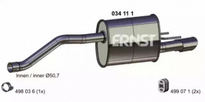 ERNST 034111 -  Глушитель выхлопных газов конечный