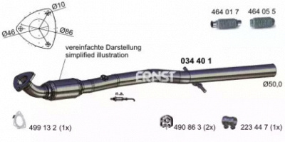 ERNST 034401 - Труба выхлопного газа