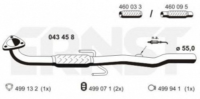 ERNST 043458 -  Труба выхлопного газа