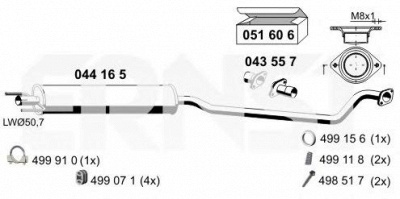 ERNST 044165 -  Средний глушитель выхлопных газов