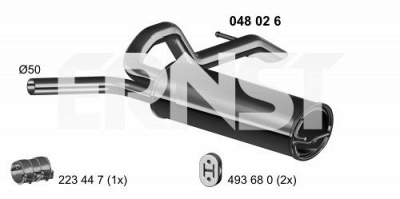 ERNST 048026 -  Глушитель выхлопных газов конечный