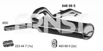 ERNST 048095 -  Глушитель выхлопных газов конечный