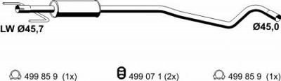 ERNST 052290 -  Средний глушитель выхлопных газов