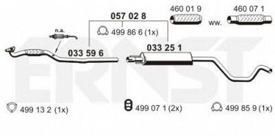 ERNST 057028 -  Средний глушитель выхлопных газов