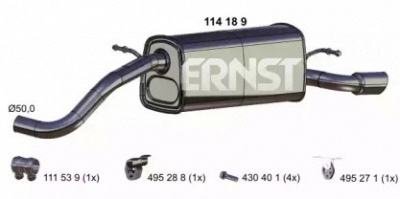 ERNST 114189 -  Глушитель выхлопных газов конечный