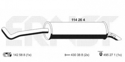 ERNST 114264 -  Глушитель выхлопных газов конечный
