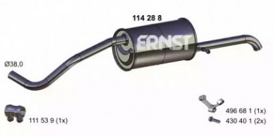 ERNST 114288 -  Глушитель выхлопных газов конечный