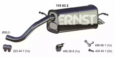 ERNST 115032 -  Глушитель выхлопных газов конечный