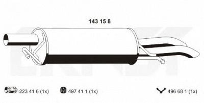 ERNST 143158 -  Глушитель выхлопных газов конечный