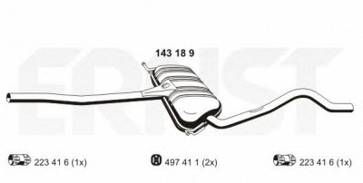 ERNST 143189 -  Средний глушитель выхлопных газов