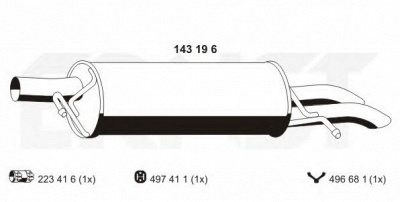 ERNST 143196 -  Глушитель выхлопных газов конечный