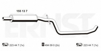 ERNST 155137 -  Средний глушитель выхлопных газов
