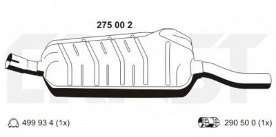 ERNST 275002 -  Средний глушитель выхлопных газов