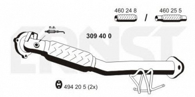 ERNST 309400 -  Труба выхлопного газа