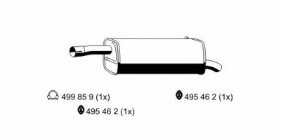 ERNST 310185 -  Глушитель выхлопных газов конечный