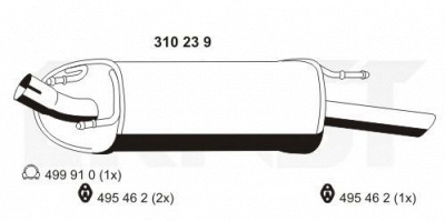 ERNST 310239 -  Глушитель выхлопных газов конечный