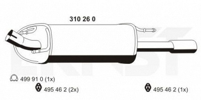 ERNST 310260 -  Глушитель выхлопных газов конечный