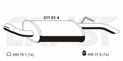 ERNST 311014 -  Глушитель выхлопных газов конечный