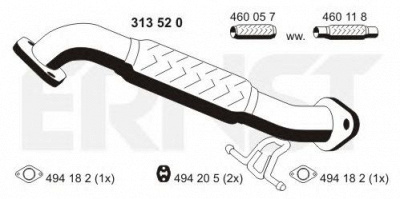 ERNST 313520 -  Труба выхлопного газа