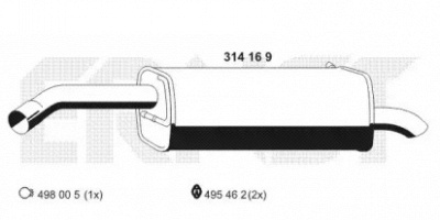 ERNST 314169 - Глушитель выхлопных газов конечный